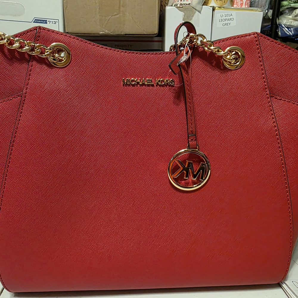 Michael Kors Scarlet Satchel with Gold Accents